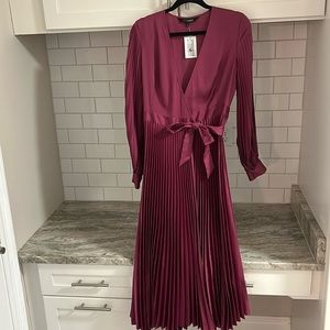 INTERMIX Allison pleated wrap dress